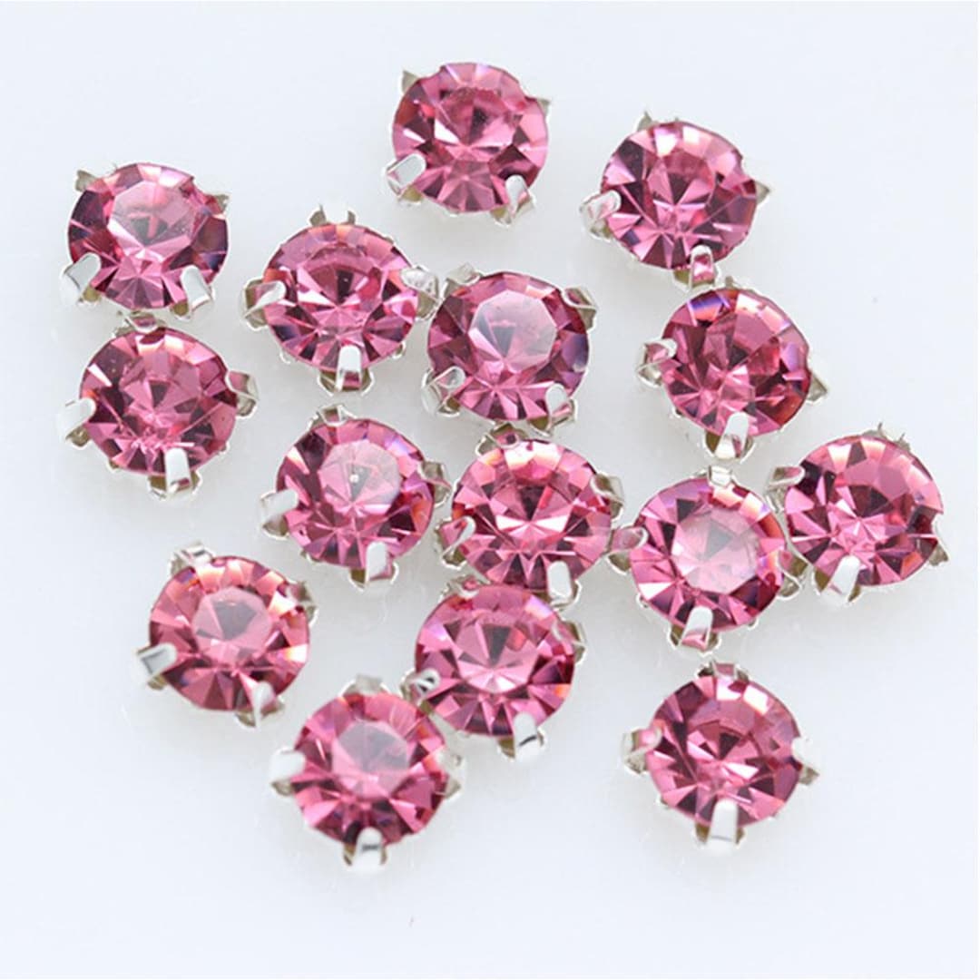 4mm Crystal Rhinestone Montees: Sew on Bling Embellishments, Silver ...