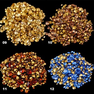 200pcs Mixed Size Rhinestone Pointed Back Crystals Jewelry Repairing Crystal Beads Chaton 3 Grams 1mm 2mm 3mm 4mm 5mm Bling Embellishments zdjęcie 5