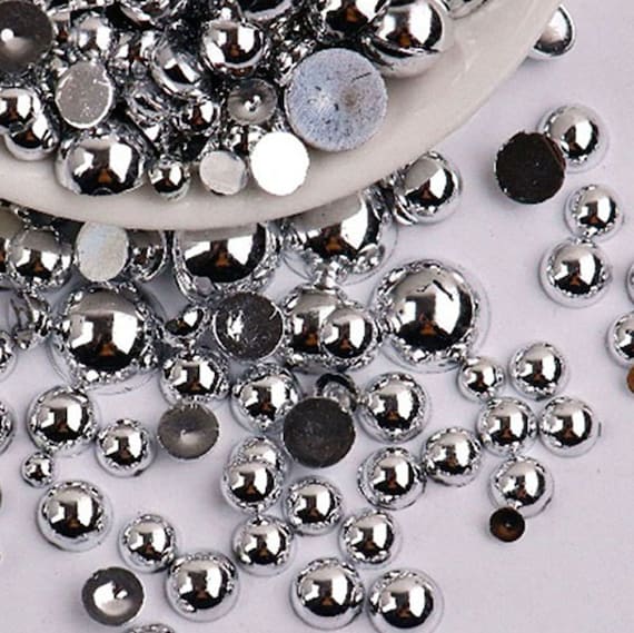 200pcs/bag Ab Color Nail Art Pearl Decorations, Popular Flat