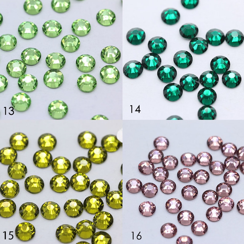 1440 piezas de diamantes de imitación de vidrio con parte trasera plana: adornos brillantes, 2-5 mm imagen 5