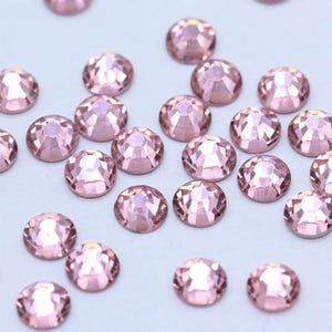 Light Rose Glass Rhinestones: Flat Back Pink Crystal Beads (2-6mm)