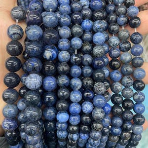 Blauwe dumortierietkralen Blauwe edelsteenkralen voor sieraden maken 4 mm 6 mm 8 mm 10 mm 12 mm 15,5" streng handgemaakte armband edelstenen