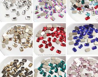 Rectangle Rhinestone Flatback Crystal Loose Beads Octagon Rhinestones Glue On Bling Embellishment Nail Gems Holiday Decor