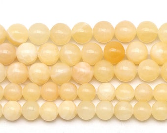 Yellow Jade Beads Gemstone Round Beads Jewelry Making Gems 4mm 6mm 8mm 10mm 12mm