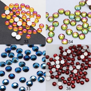 1440 piezas de diamantes de imitación de vidrio con parte trasera plana: adornos brillantes, 2-5 mm imagen 10