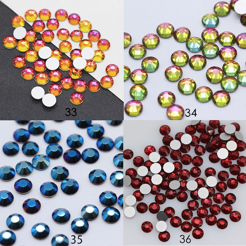 1440 piezas de diamantes de imitación de vidrio con parte trasera plana: adornos brillantes, 2-5 mm imagen 10
