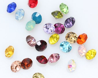 Mixed Color Chatons Pointed Back Rhinestones Crystals Bling Embellishments Glass Loose Beads 1mm 2mm 3mm 4mm 5mm