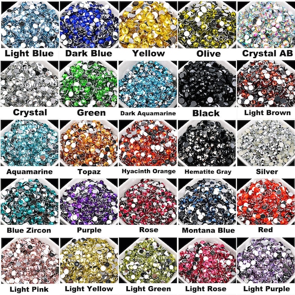 1000 Resina Espalda plana Rhinestone DIY Deco Bling Adornos 2mm 3mm 4mm 5mm 6mm Crystal Loose Beads