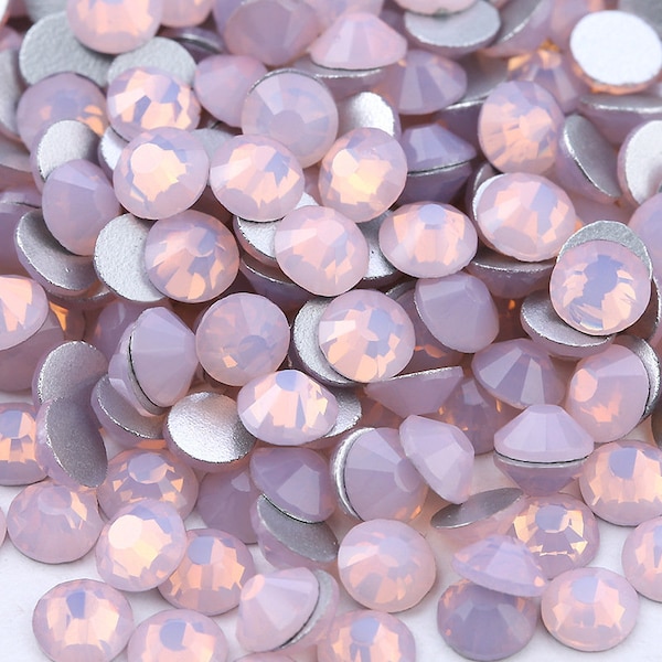 Pink Opal Flat Back Rhinestone Crystal Loose Beads Bling Embellishments 1mm 2mm 3mm 4mm 5mm Pink Glass Rhinestone