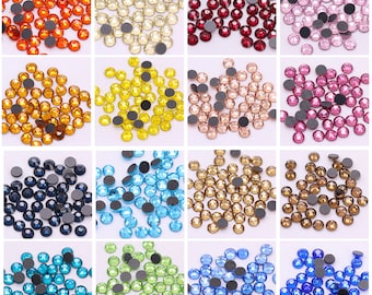 Hotfix Rhinestones DMC Iron On Crystal Bling Embellishment 2mm 3mm 4mm 5mm 6mm Flatback Rhinestone