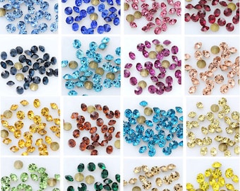 Large Glass Rhinestone Chatons: Pointed Back Crystal Beads for Jewelry Repair