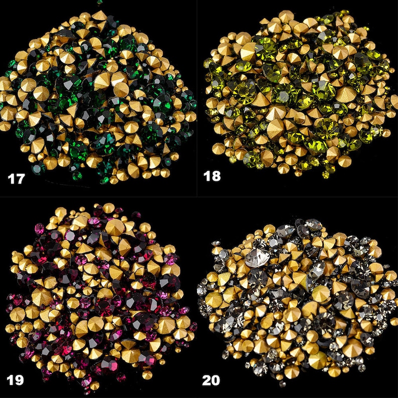 200pcs Mixed Size Rhinestone Pointed Back Crystals Jewelry Repairing Crystal Beads Chaton 3 Grams 1mm 2mm 3mm 4mm 5mm Bling Embellishments zdjęcie 7