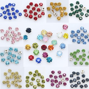 Sew On Rhinestones: 4mm Crystal Chatons with Silver Setting - 100pcs
