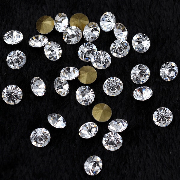 Chatons Crystal Clear Pointed Back Rhinestones Bling Embellishments Glass Crystal Beads 1mm 2mm 3mm 4mm 5mm