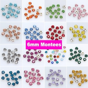 6mm Montees Sew On Rhinestone Chatons Crystal with Setting Glass Beads Bling Embellishments For Fabric