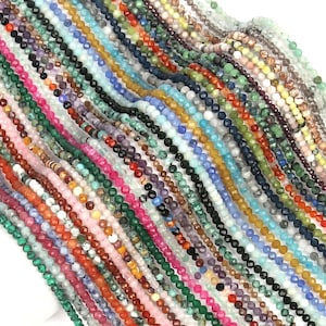 Tiny Faceted Gemstone Beads For Jewelry Making Sparkling Gems DIY Bracelet Necklace Crystal Loose Beads Handmade Supplies 2mm 3mm 4mm