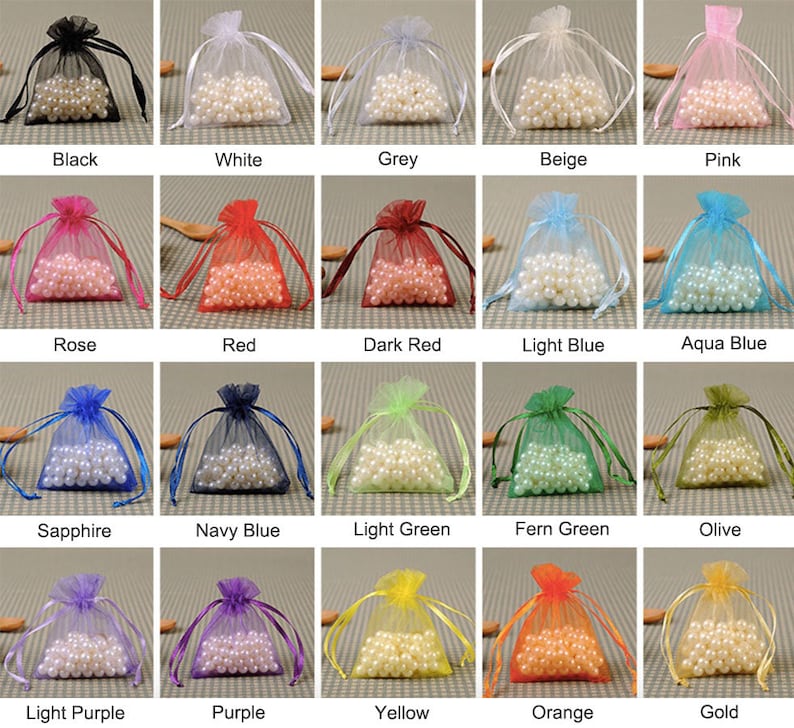 Organza Gift Bags Jewelry Pouch Drawstring Sheer Organza Bags Etsy