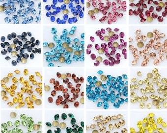 144pcs strass posteriori appuntiti per gioielli che fanno Chatons Tiny Loose Strass Scintillanti perle di cristallo 1mm 2mm 3mm 4mm 5mm