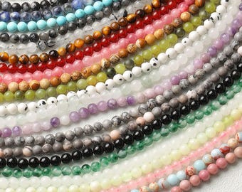 3mm Natural Gemstone Beads Bracelet Necklace Handmade Supplies Healing Crystal Beads For Jewelry Making