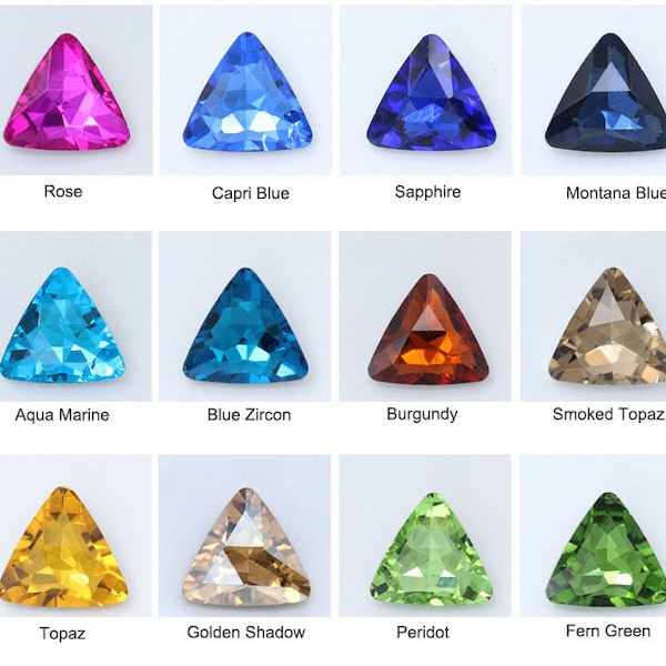 Triangle Pointed Back Crystal Glass Beads 8mm 10mm 18mm 23mm Point Back Rhinestone Fancy Stone Embellishment Gems