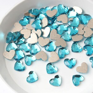 6mm Sweet Heart Flatback Rhinestone Nail Art Beads Glass Crystal Loose Beads Bling Embellishment Heart Shape Flat Back Rhinestone