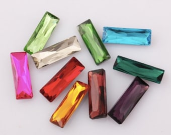 Baguette Strass Glas Kristallen Puntige Rug Rechthoekige Kristallen Kralen Gefacetteerde Glas Kralen Verfraaiing Edelstenen 2x4mm 5x15mm