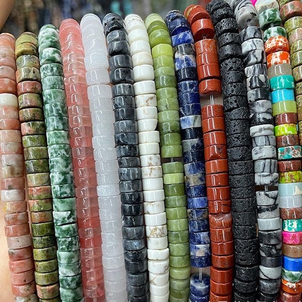 3x6mm Heishi Disc Rondelle Gemstone Spacer Beads Jewelry Making Crystal Beads For Bracelet Necklace