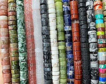 Gemstone Heishi Beads: 3x6mm Rondelle Spacer Beads for Jewelry Making