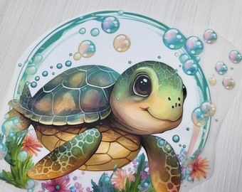 Opstrijkbare afbeelding waterschildpad opstrijkmotief patch transfer opstrijkbare schattige schildpad