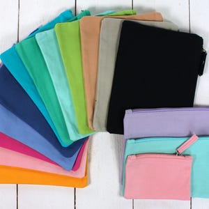 Kosmetiktasche Baumwolle Klein Groß unbedruckt uni Canvas