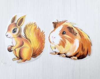 Bügelbild Meerschweinchen Eichhörnchen Bügelmotiv Patch Transfer iron on