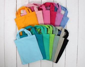 Tragetasche Klein Baumwolltasche Canvas Kinder farbig,  personalisierbar