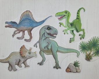 Bügelbild Dinos Dinosaurier Bügelmotiv Patch Transfer T-Rex