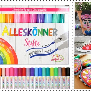 Acrylpennen allrounder set van 20 stiften voor stenen verkoop acrylstiften
