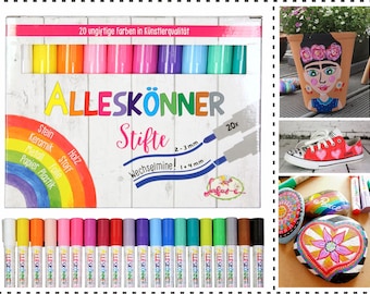 Acrylstifte Alleskönner 20er Set Stift für Steine Sale Acryl Marker
