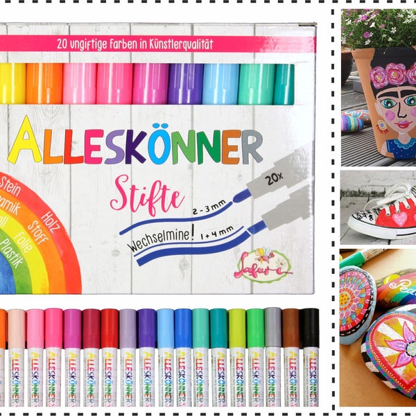 Acrylstifte Alleskönner 20er Set Stift für Steine Sale Acryl Marker