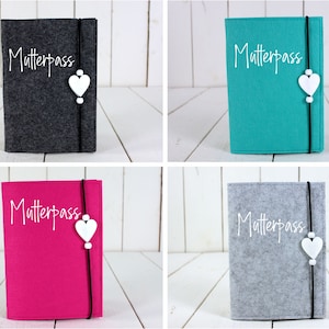 Mutterpasshülle Filz mit Aufdruck Passhülle aus Filz mit Herz Mutterpass