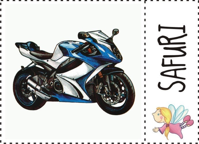 Aufnäher / Bügelbild - Motorrad Speed Biker - blau - 6,2x3,6cm - Patches  Aufbügeln, Catch the Patch - dein Shop für Aufnäher und Bügelflicken