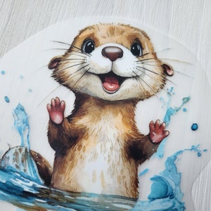 Imagem para passar a ferro Lontra com motivo para passar a ferro com ferro de transferência fofo