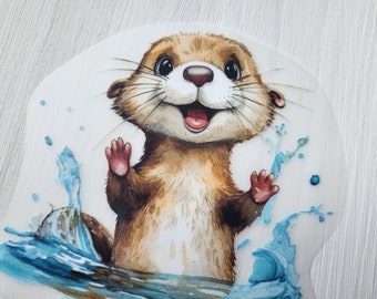 Iron-on image Otter iron-on motif patch transfer iron on cute