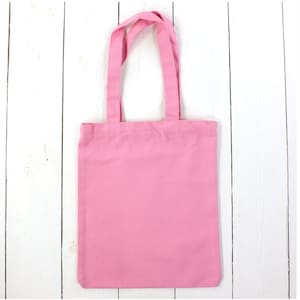 May include: A pink tote bag with a simple design, perfect for carrying everyday essentials.