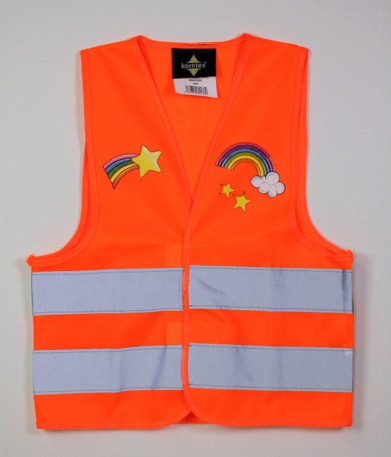 Gilet davertissement enfant avec le nom désiré licorne arc-en-ciel et  étoile, avant et arrière imprimé enfant gilet de sécurité signal gilet  fille -  France