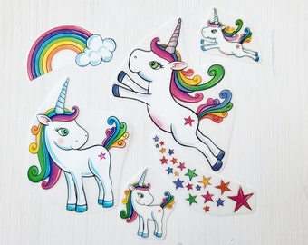 Bügelbild Einhorn Bügelmotiv Patch Transfer iron on Unicorn