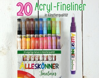 20 stylos acryliques marqueurs acryliques fineliner imperméables non toxiques polyvalents