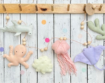 Under the sea garland made of felt - children's room decoration