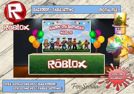 Backdrop Inspired By Roblox Roblox Party Poster Roblox Digital File Roblox Banner Roblox Table Top Roblox Cover Table Roblox Supplies - etsy roblox birthday
