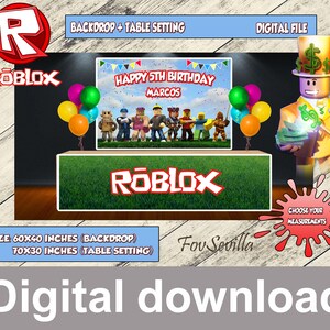 Backdrop Roblox Download Roblox Party Poster Roblox Digital Etsy - today the veitnamese die oh no dnt do it roblox man today