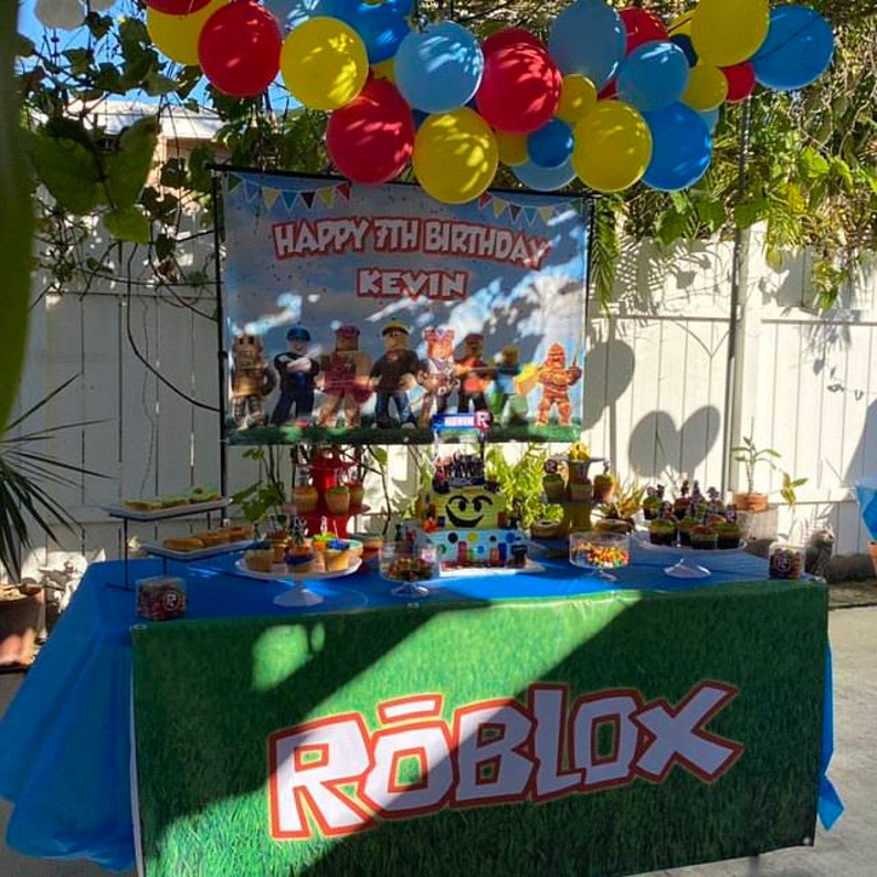 Backdrop Roblox Download Roblox Party Poster Roblox Digital Etsy - table roblox birthday party ideas
