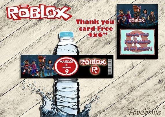 Roblox Etiquetas De Botellas Roblox Tarjetas De Etsy - juego de caracteres de accesorios de 4 piezas de roblox