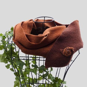 COBRE - Cachecol/cachecol de caminhada tingido com plantas em tons de cobre e marrom, sustentável e ecológico